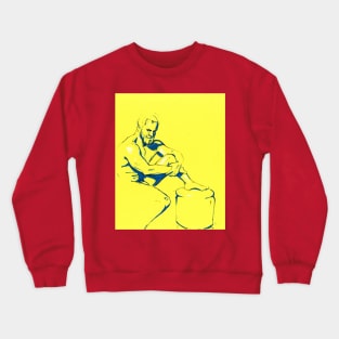 Beefcake on Yellow Crewneck Sweatshirt